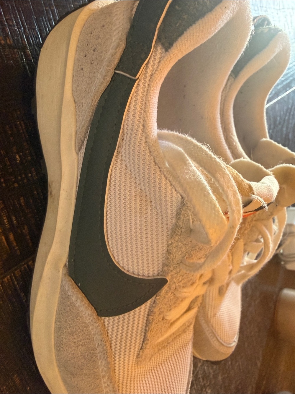 Nike Women's Sneakers Beige and Dark Green